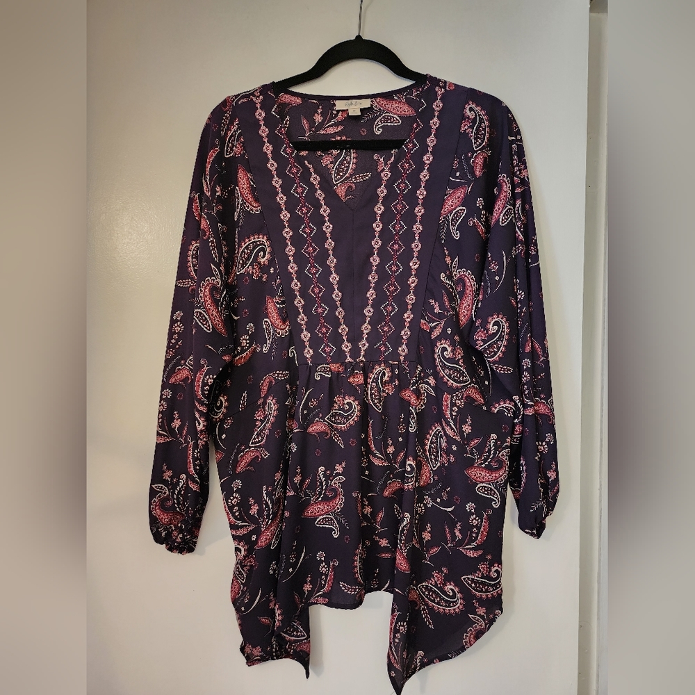 Purple print blouse